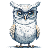 mignonne hibou aquarelle png conception, génératif ai