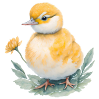 Duckling Watercolor PNG Design, Generative AI