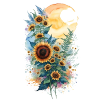 zonnebloem sublimatie PNG ontwerp, generatief ai