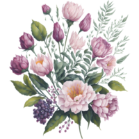 beschwingt Aquarell Blumen png Design, generativ ai