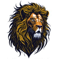 Clásico león cabeza png diseño, generativo ai