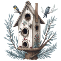 Watercolor Birdhouse PNG Design, Generative AI