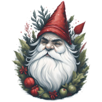 Watercolor Christmas Gnome PNG Design, Generative AI