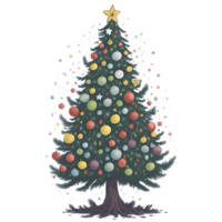 acquerello Natale albero png disegno, generativo ai