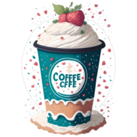 Watercolor Cold Coffee Cup PNG Design, Generative AI