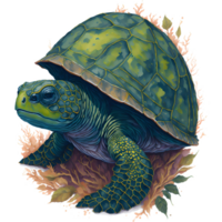 Watercolor Cute Turtle PNG Design, Generative AI