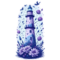 Watercolor lighthouse PNG Design, Generarative AI