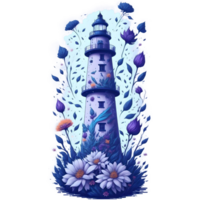 Watercolor lighthouse PNG Design, Generarative AI