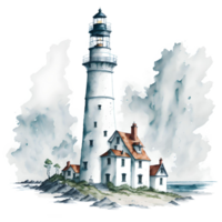 Watercolor lighthouse PNG Design, Generarative AI