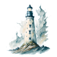 Watercolor lighthouse PNG Design, Generarative AI