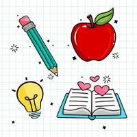 Hand drawn back school - School materials vector