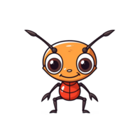 Ant Natural with a Kawaii face cute cartoon, Ai generate png