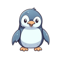 Penguin Natural with a Kawaii face cute cartoon, Ai generate png