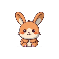 Rabbit Natural with a Kawaii face cute cartoon, Ai generate png