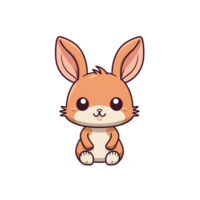 Rabbit Natural with a Kawaii face cute cartoon, Ai generate png