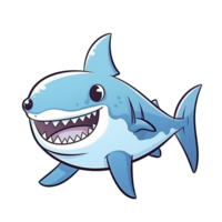squalo naturale con un' kawaii viso carino cartone animato, ai creare png