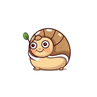 caracol natural con un kawaii cara linda dibujos animados, ai generar png