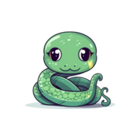 Snake Natural with a Kawaii face cute cartoon, Ai generate png