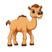 Camel Natural with a Kawaii face cute cartoon, Ai generate png