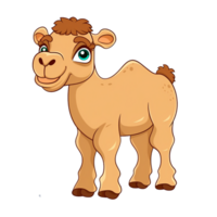 Camel Natural with a Kawaii face cute cartoon, Ai generate png