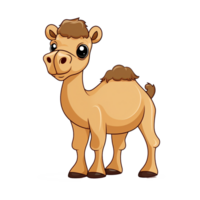 Camel Natural with a Kawaii face cute cartoon, Ai generate png