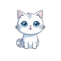 Cat Natural with a Kawaii face cute cartoon, Ai generate png