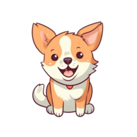 cane naturale con un' kawaii viso carino cartone animato, ai creare png