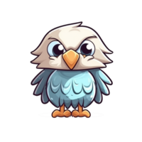 Eagle Natural with a Kawaii face cute cartoon, Ai generate png