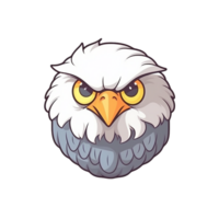 Eagle Natural with a Kawaii face cute cartoon, Ai generate png