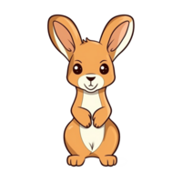 Kangaroo Natural with a Kawaii face cute cartoon, Ai generate png