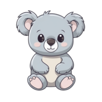 Koala Natural with a Kawaii face cute cartoon, Ai generate png