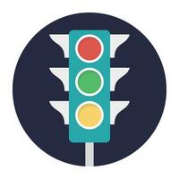 Traffic lights, road signals hand drawn doodle icon vector