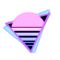 astratto elementi sole neon retrowave stile anni '80-'90 png