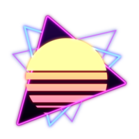 abstrakt Elemente Sonne Neon- Retrowave Stil 80er-90er png