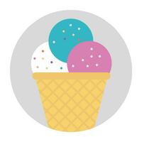 Cup of delicious frozen dessert ice cream vector