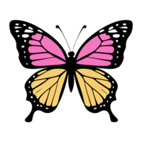 ein beschwingt Farbe Schmetterling auf ein Weiß Hintergrund. ai- generativ png