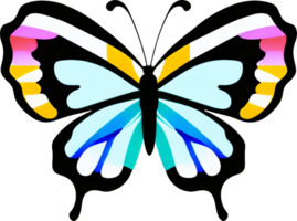 A  vibrant color butterfly on a white background. AI- Generative png