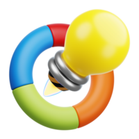 3D Chart with Business-related 3d elements. png