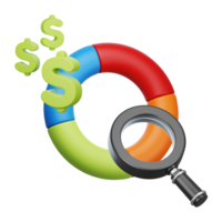 3D Chart with Business-related 3d elements. png