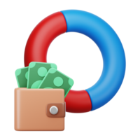 3D Chart with Business-related 3d elements. png