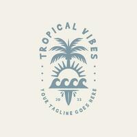 Tropical Vibes Logo Design Template vector