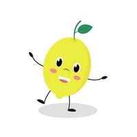 Cute lemon, cartoon. Vector illustration.