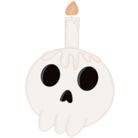 blanc crâne avec bougies png