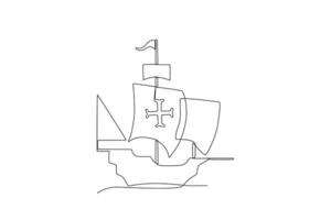 A ship sails on the sea vector