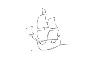 Front view of a sailing ship vector