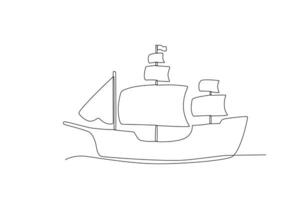 Side view of a sailing ship vector