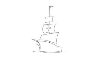 A ship with three sails vector