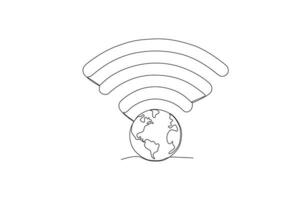 A world and an Internet network vector