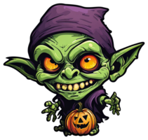 griezelig kabouter halloween sticker ontwerp png