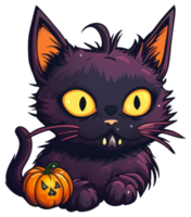 Creepy Cat Halloween Sticker Design png